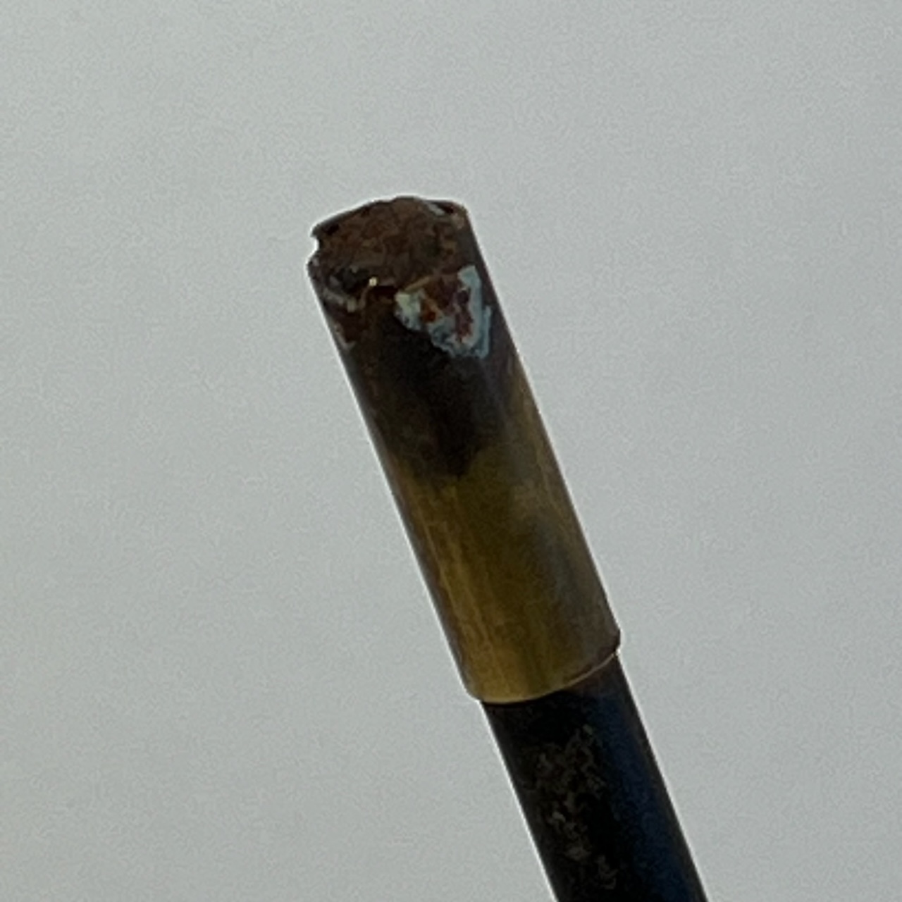 Rare Ashtray Turquoise Metal and Brass 50s - Image 7