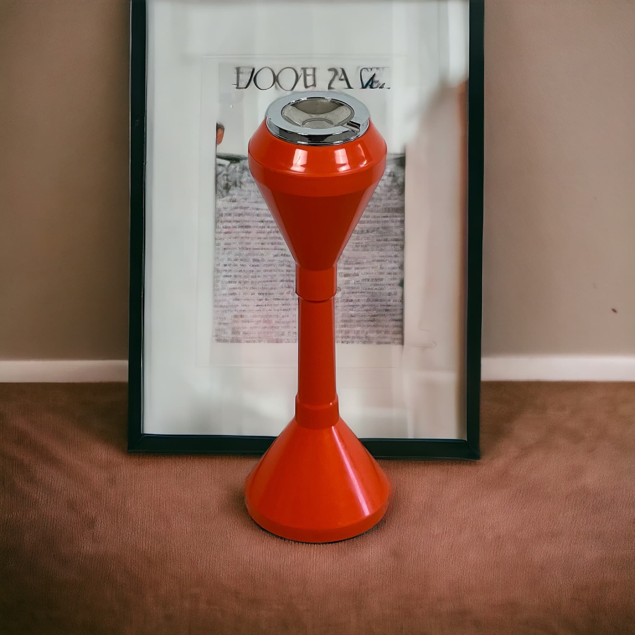 Unusual Vintage 1960s Ashtray: Orange Retro Chic Decor - Image 2