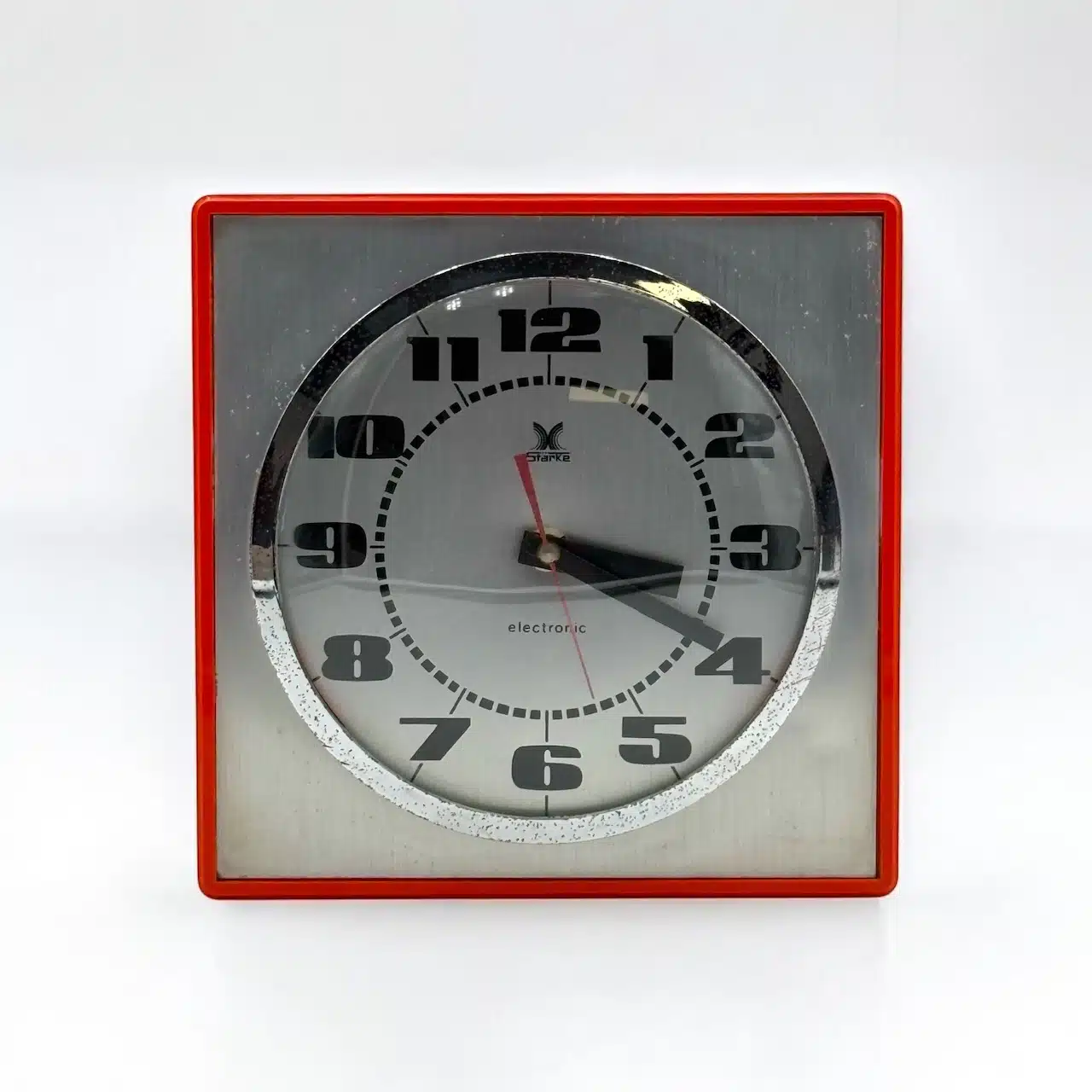 Vintage Wall Clock Stärke 60s/70s – Orange & Chrome Design - Image 10