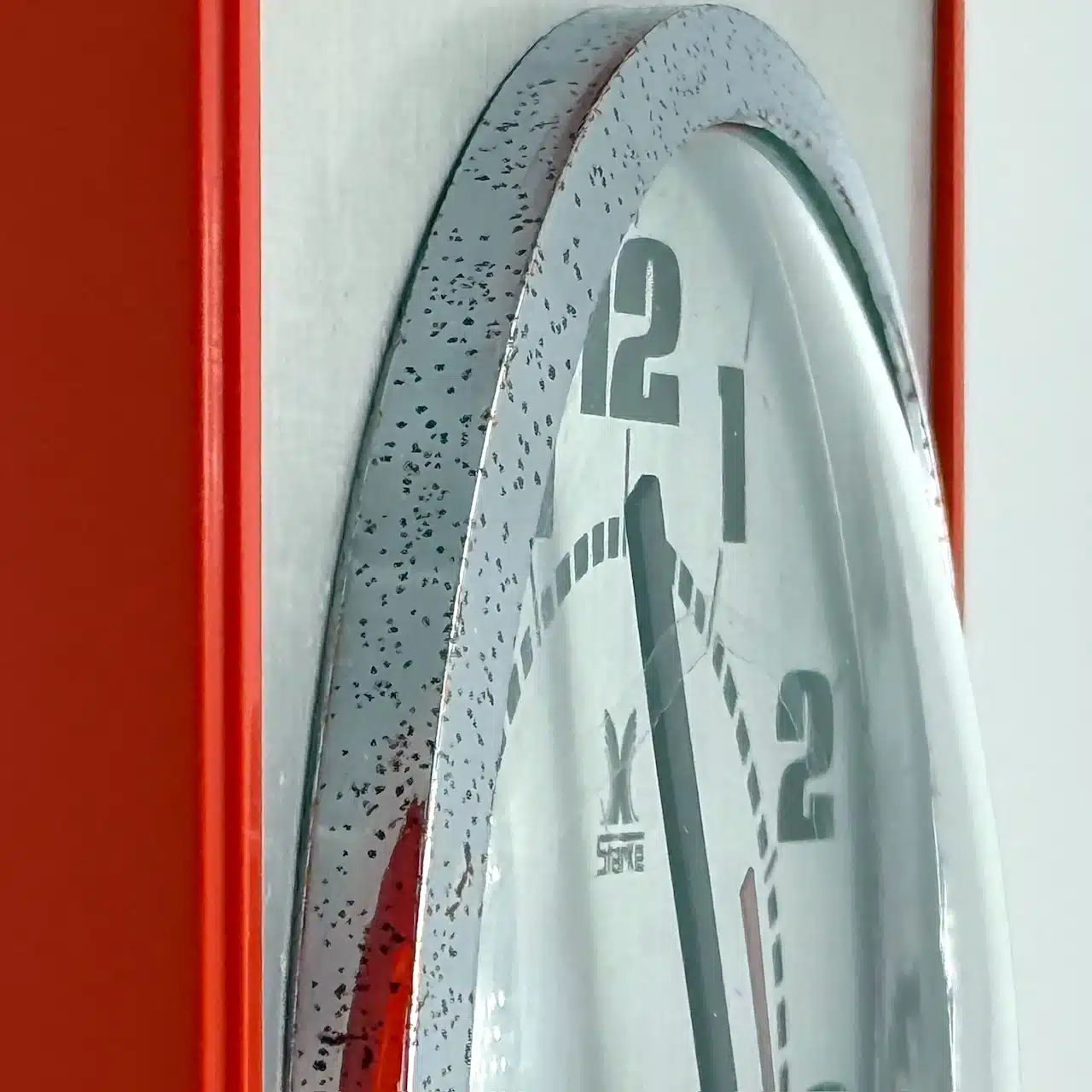 Vintage Wall Clock Stärke 60s/70s – Orange & Chrome Design - Image 5
