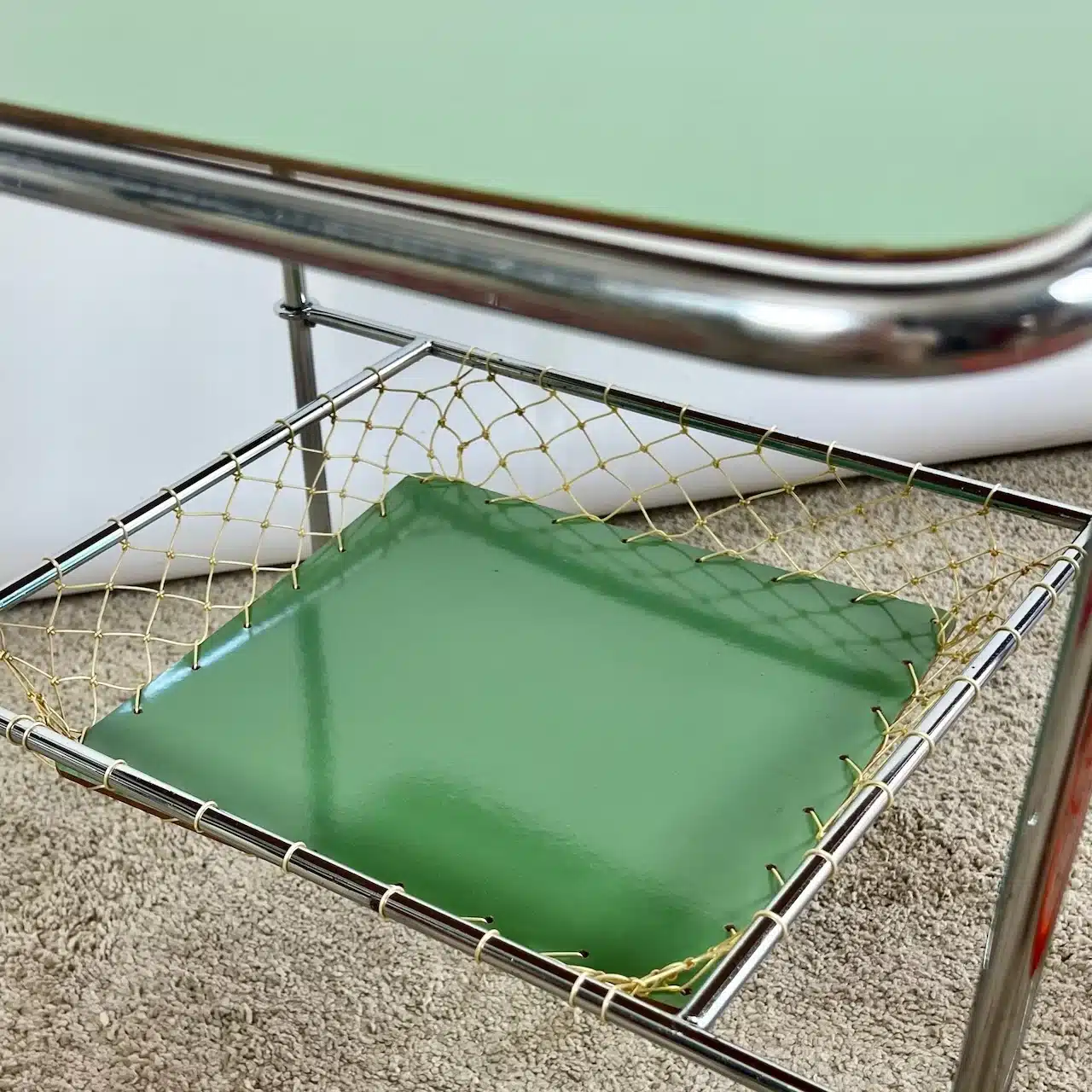 Beautiful Vintage 60s Kids Table with Colorful Folding Chairs - Image 10