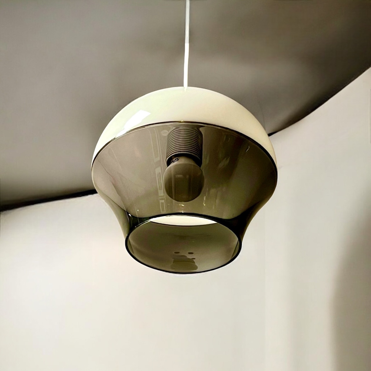 Vintage 70s UFO Lamp Space Age Pendant Dual Color - Image 8