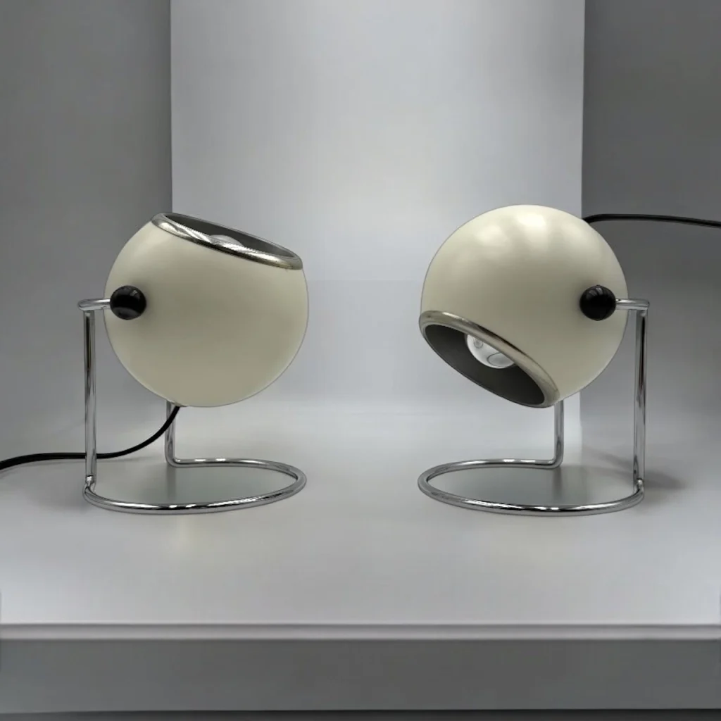 Vintage Targetti Sankey Eyeball Lamps –70s Design Icon