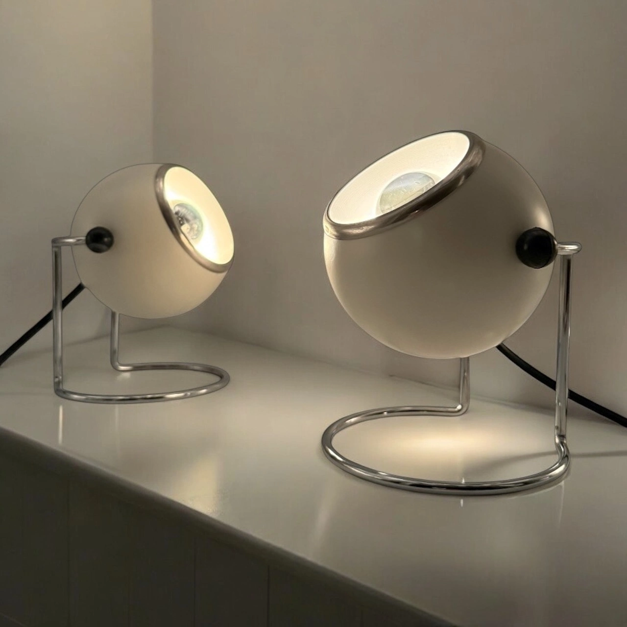 Vintage Targetti Sankey Eyeball Lamps –70s Design Icon