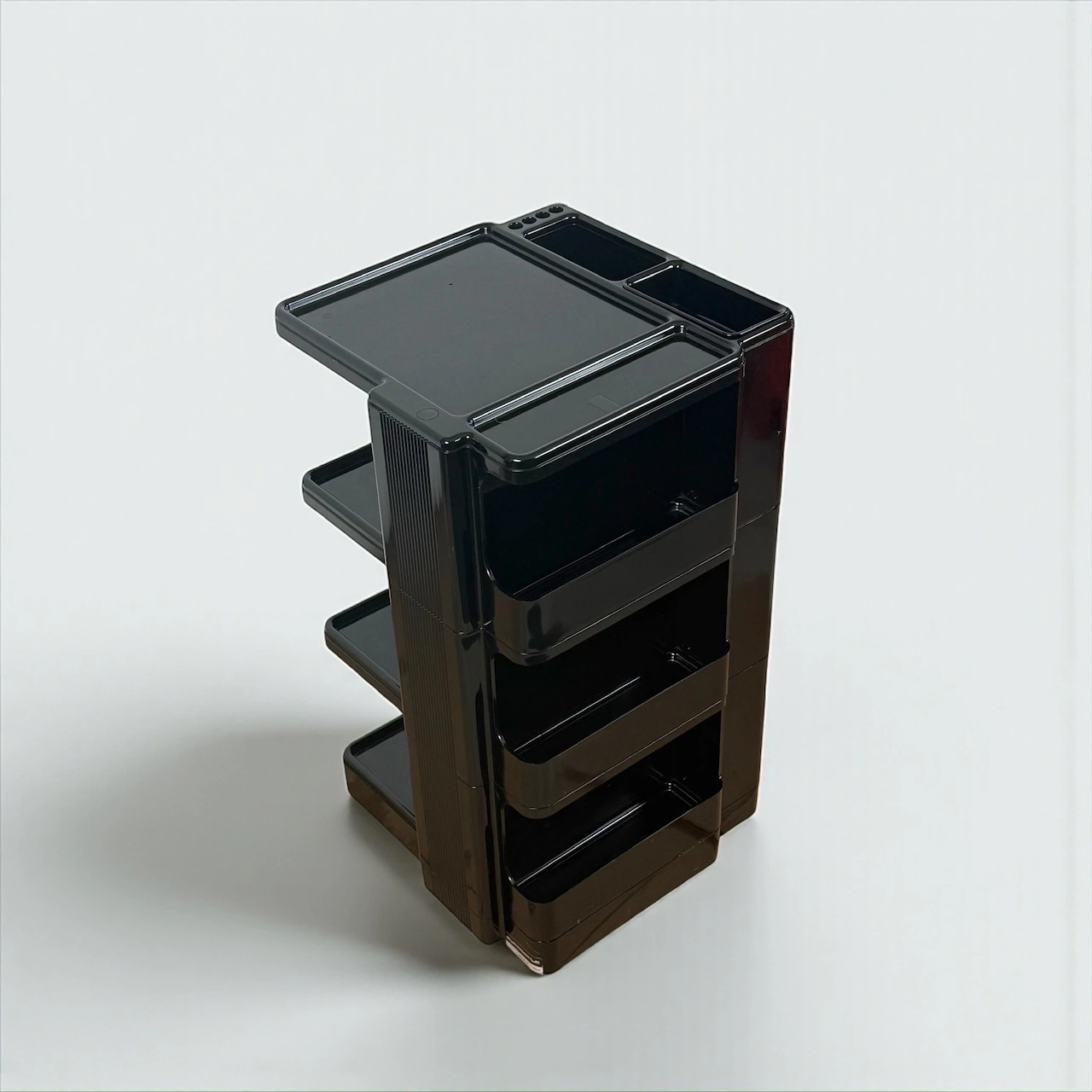 Neolt Superstile trolley tall version in glossy black, 1970s Italian design