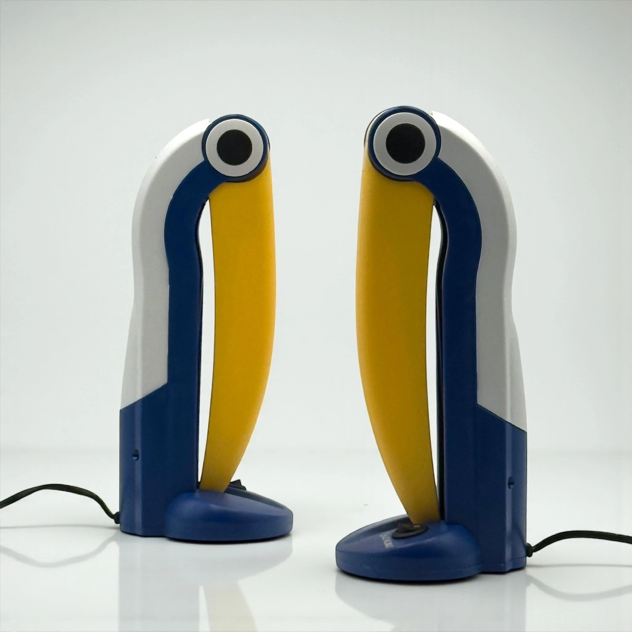 Pair of Blue Toucan Lamps As New by Lenoir from the 1990s