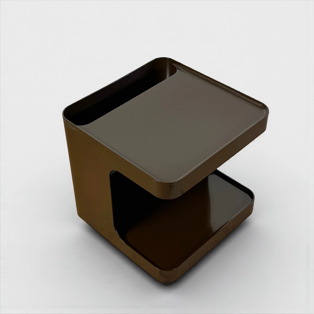 Space Age bar cart GAME by Marcello Siard for Longato Italy in brown Novodur resin, 1970s