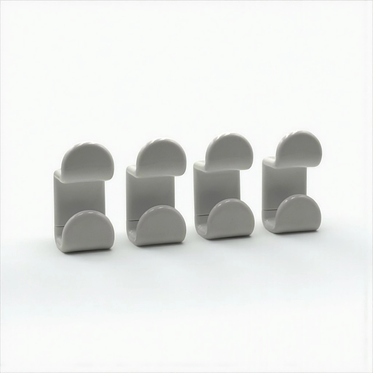 Vintage Gedy hooks in white plastic Space Age design 1970s