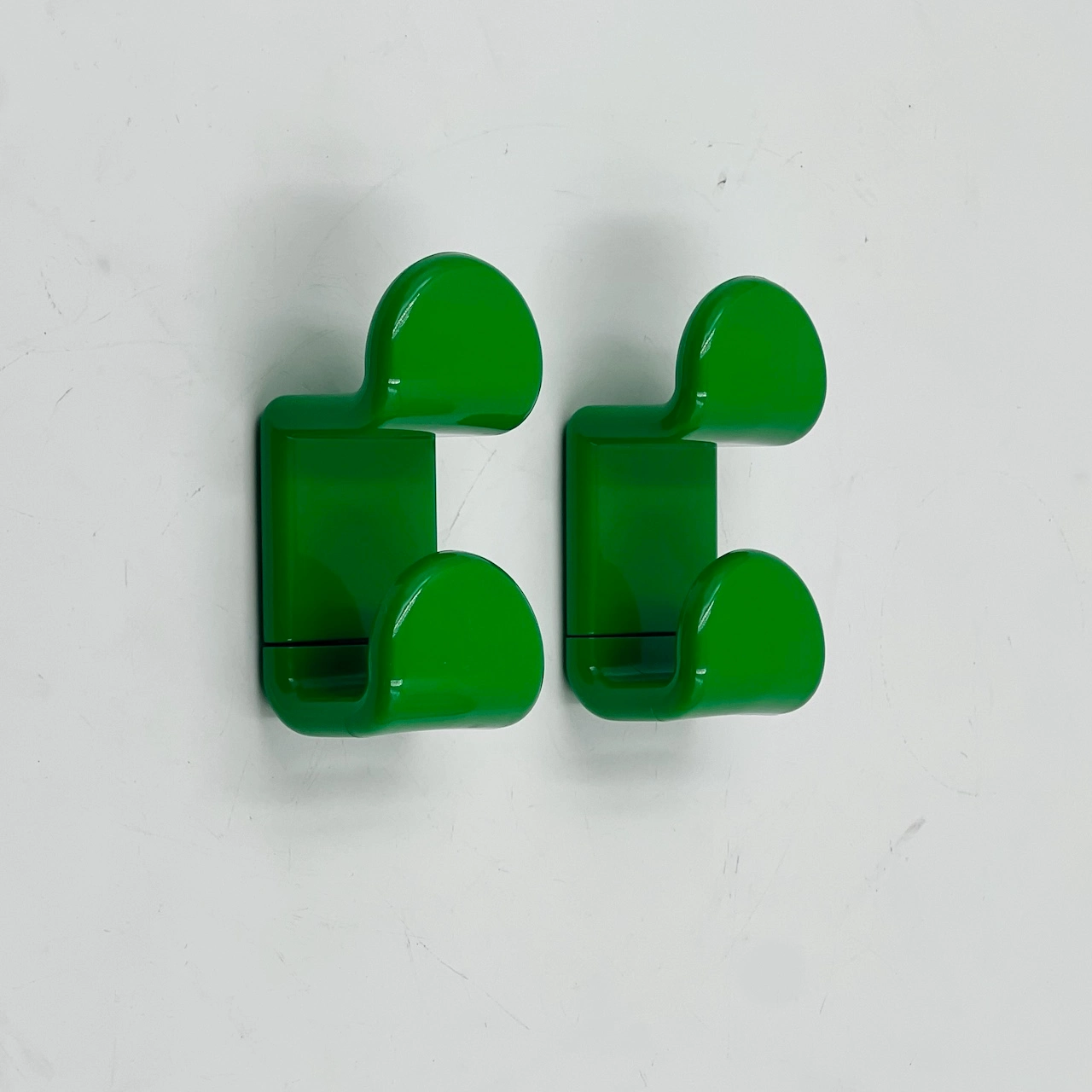 vibrant green 70s coat hooks ambrogio rossari gedy 1970s NOS
