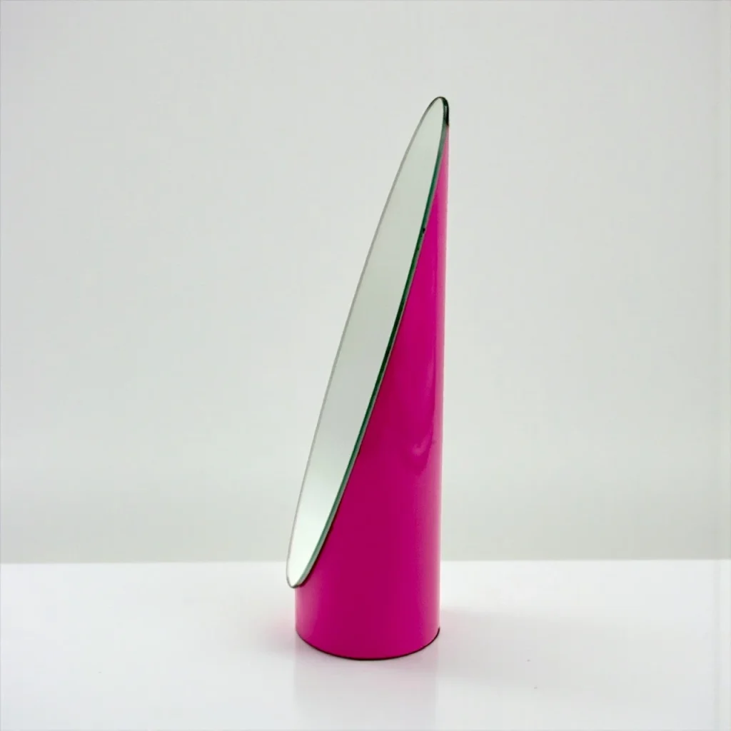1970s Italian fuchsia pink lipstick mirror tabletop Italian Pop design