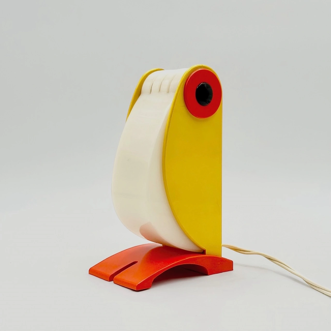 1970s Toucan lamp by Enea Ferrari for Old Timer in yellow red and beige plastic