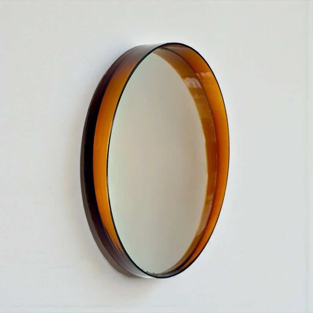 Space age mirror amber plastic France 1970s