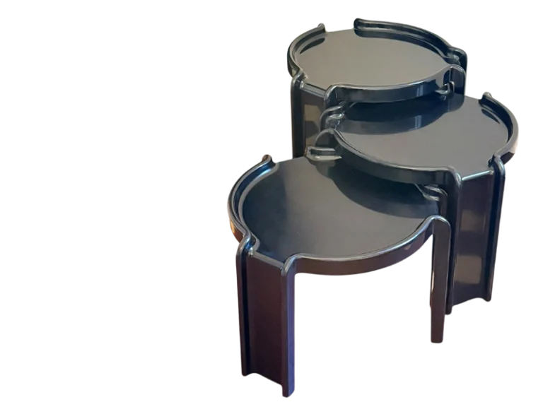 Black Kartell nesting tables by Giotto Stoppino, 1960s
